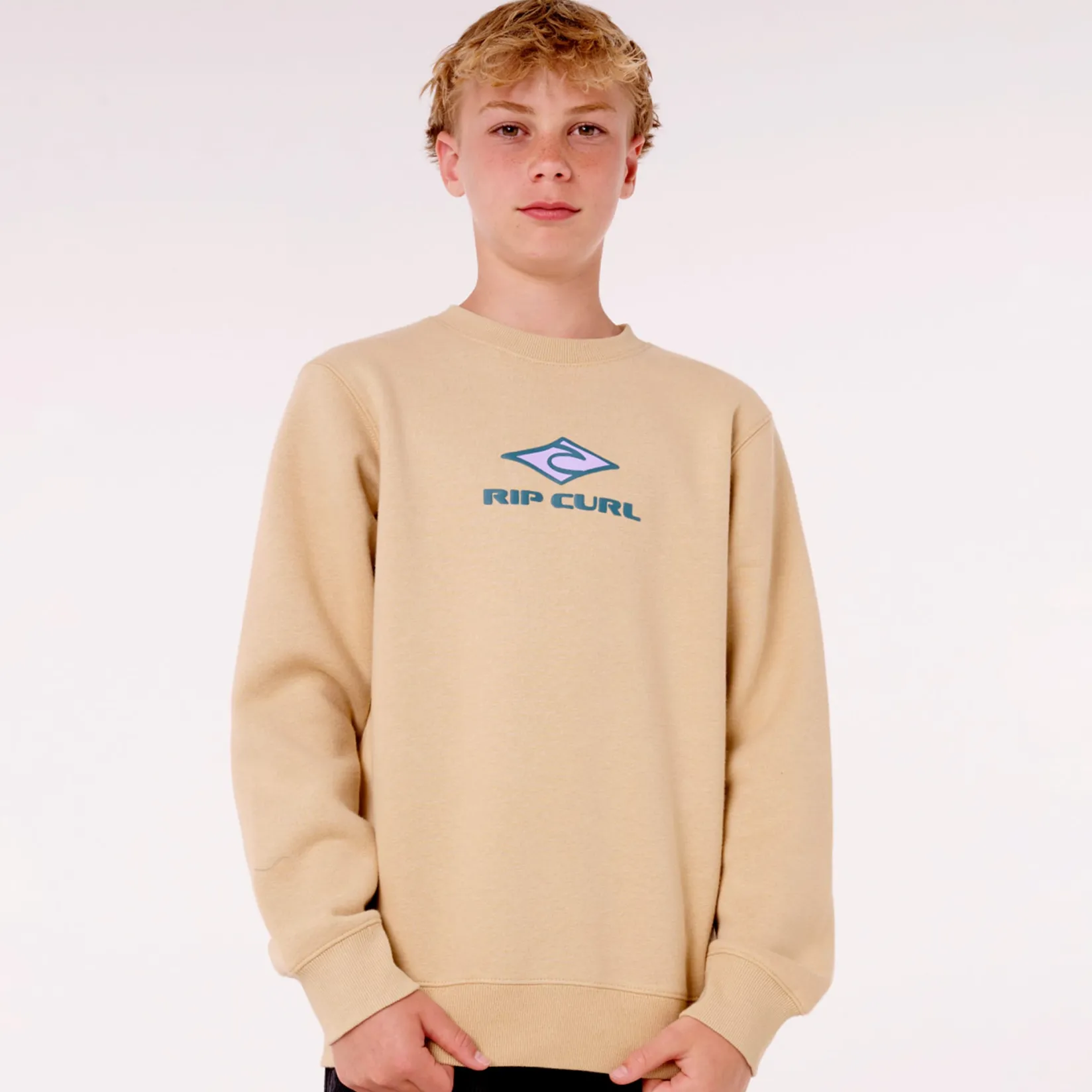 Fleeces And Sweatshirts|Tops>Rip Curl Island Paradiso Crewneck 8-14y Beige