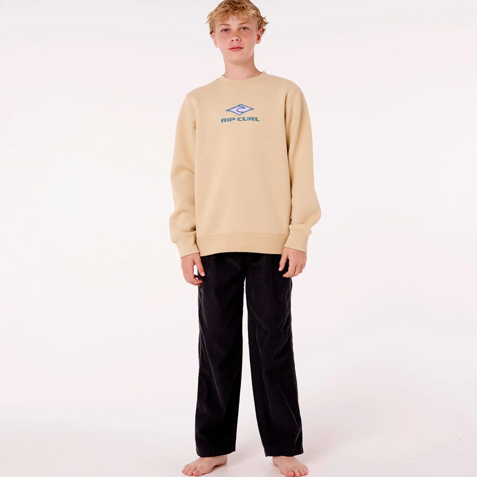 Fleeces And Sweatshirts|Tops>Rip Curl Island Paradiso Crewneck 8-14y Beige