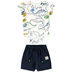 Outfit Sets>Up Baby Dinos 2 Piece Set 3-18m Ivory