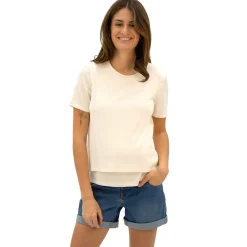 Tops>Bella Maternite Nursing T-shirt Ivory
