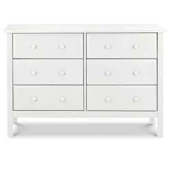 Storage Furniture>DaVinci Jayden 6-Drawer Double Wide Dresser - White