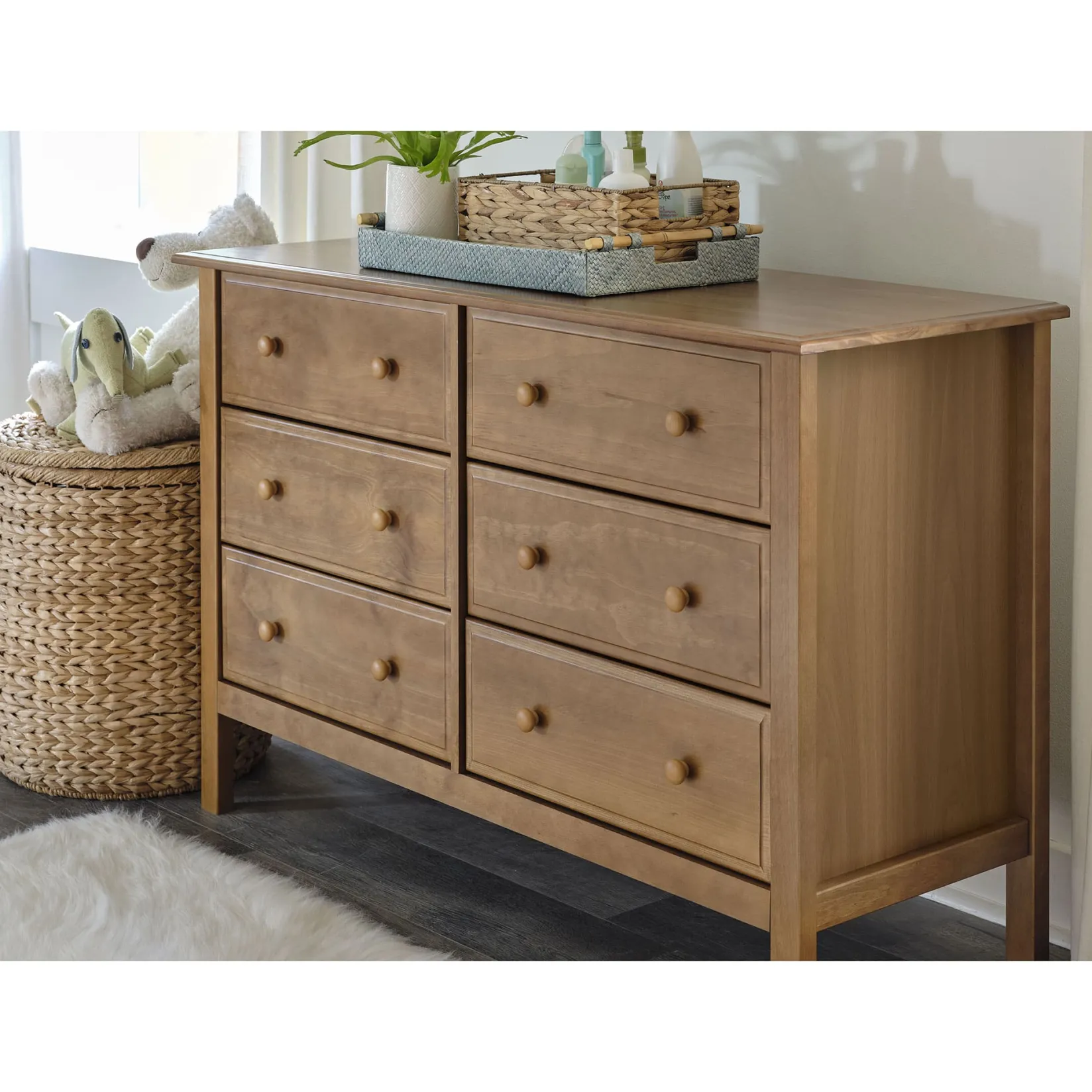 Storage Furniture>DaVinci Jayden 6-Drawer Double Wide Dresser - Chestnut