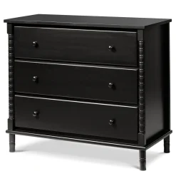 Hot Jenny Lind Spindle 3-Drawer Dresser - Ebony Black Storage Furniture