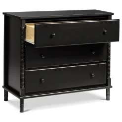 Hot Jenny Lind Spindle 3-Drawer Dresser - Ebony Black Storage Furniture