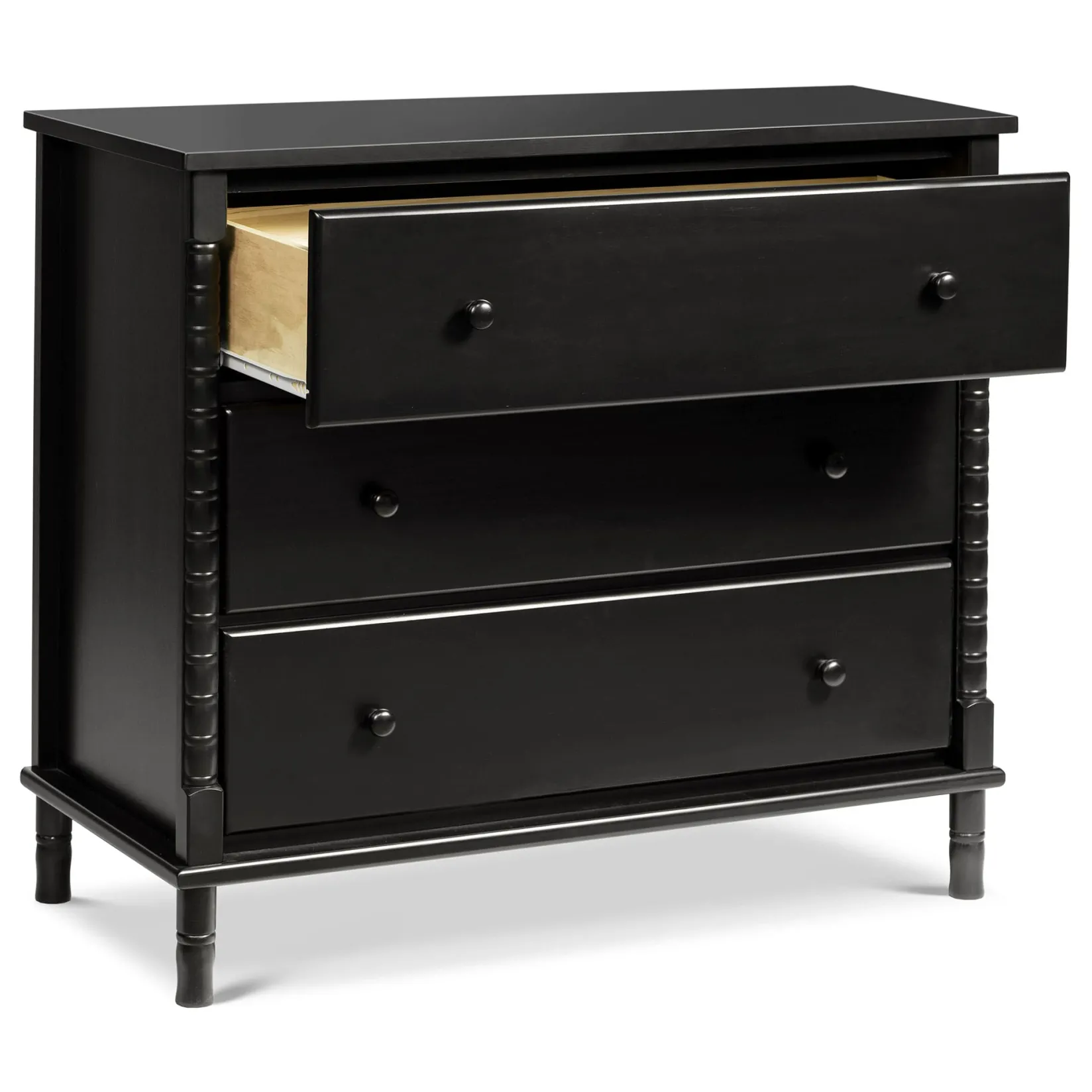 Hot Jenny Lind Spindle 3-Drawer Dresser - Ebony Black Storage Furniture
