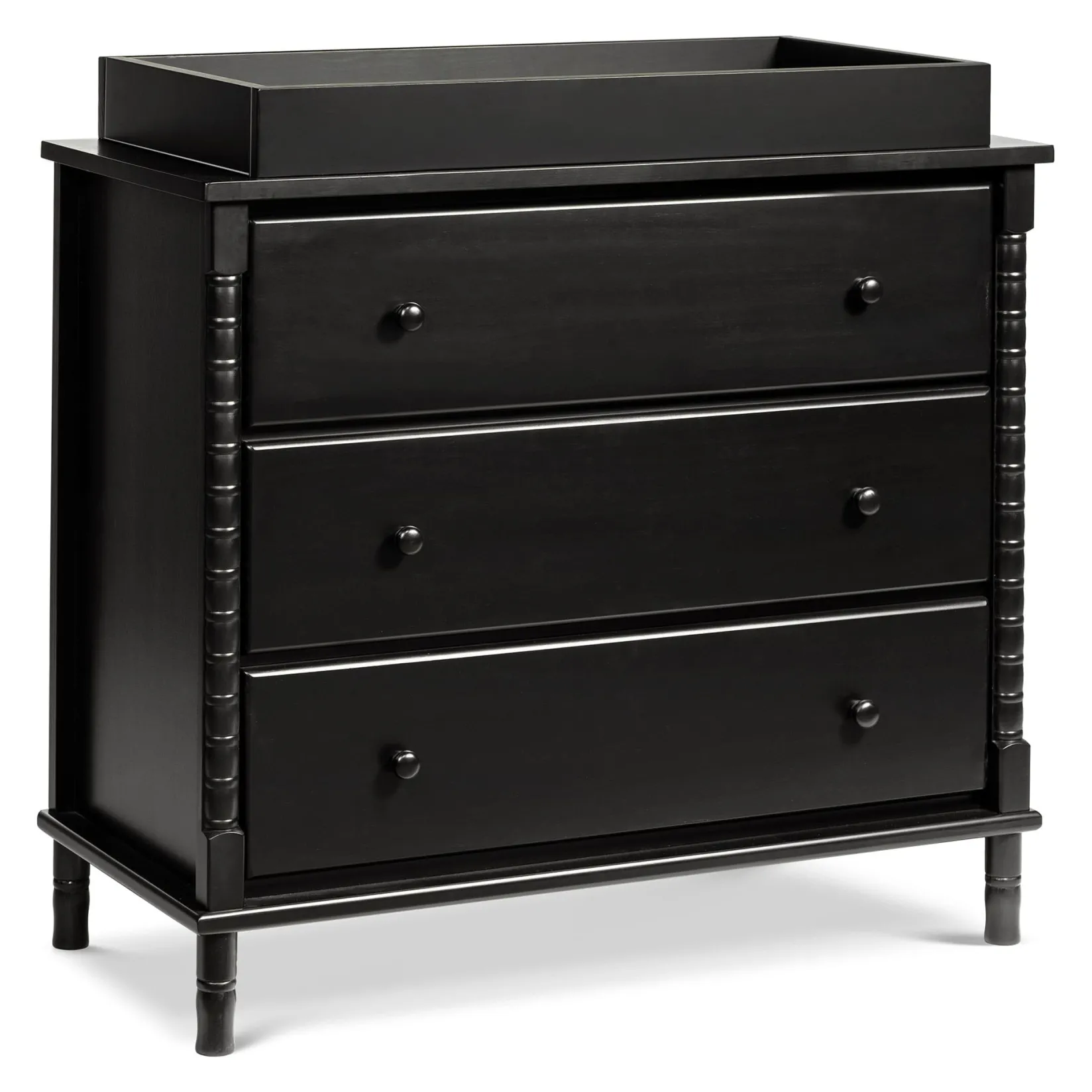 Hot Jenny Lind Spindle 3-Drawer Dresser - Ebony Black Storage Furniture