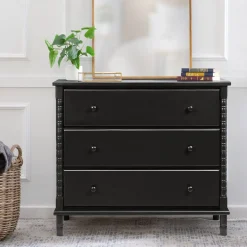 Hot Jenny Lind Spindle 3-Drawer Dresser - Ebony Black Storage Furniture