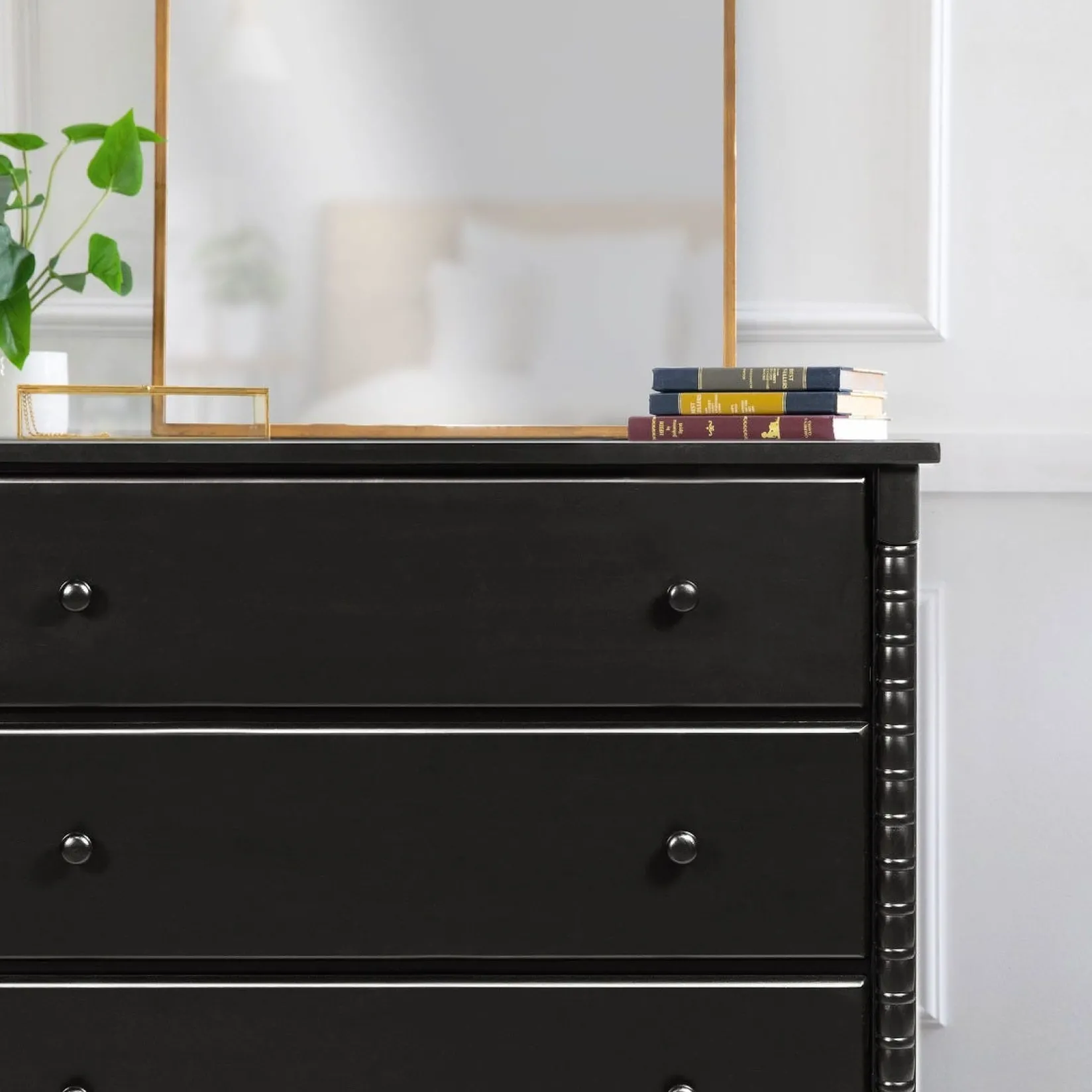 Hot Jenny Lind Spindle 3-Drawer Dresser - Ebony Black Storage Furniture