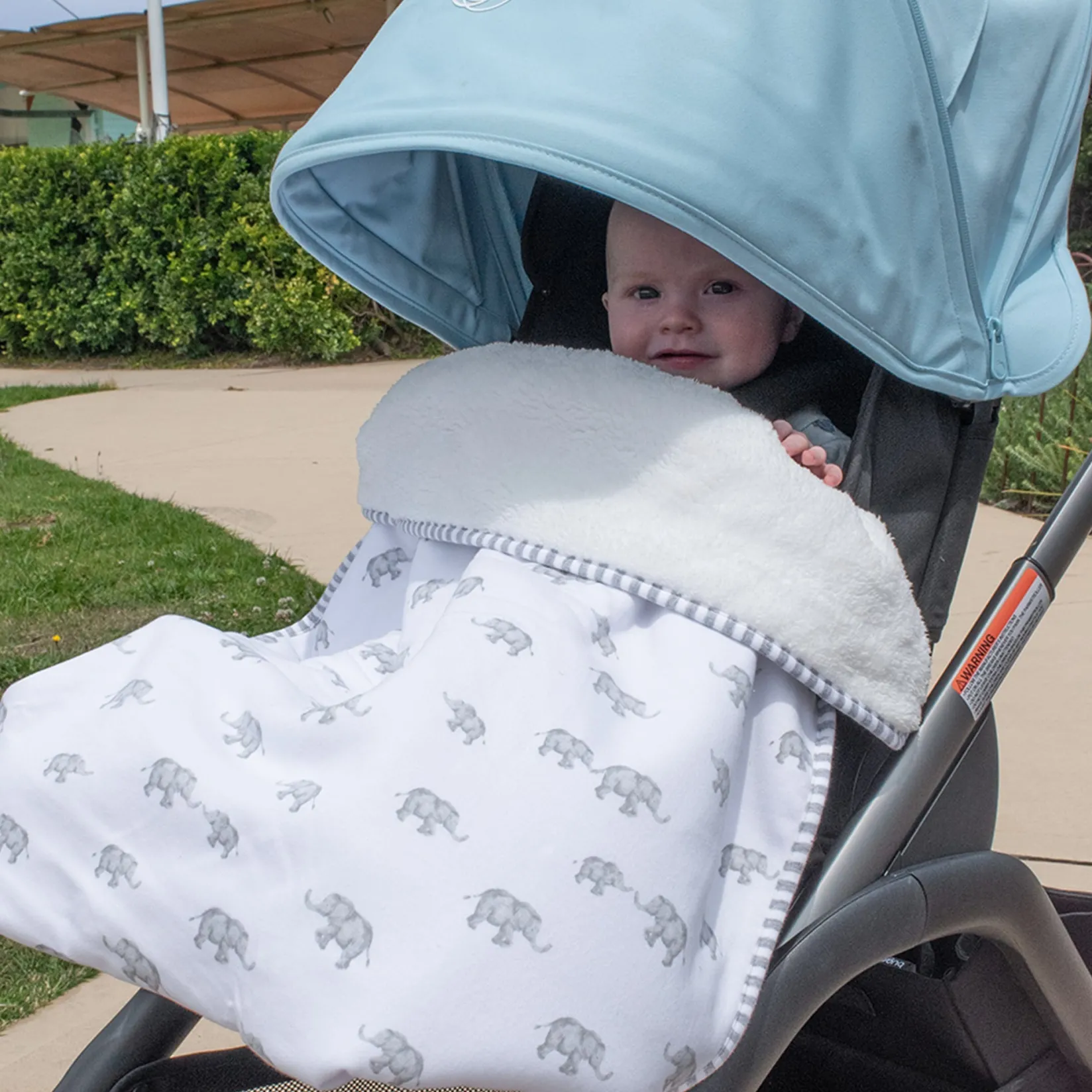 Blankets|Blankets>Living Textiles Jersey Sherpa Blanket - Grey Elephant