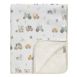 Blankets|Blankets>Living Textiles Jersey Sherpa Blanket - Tractor Ride