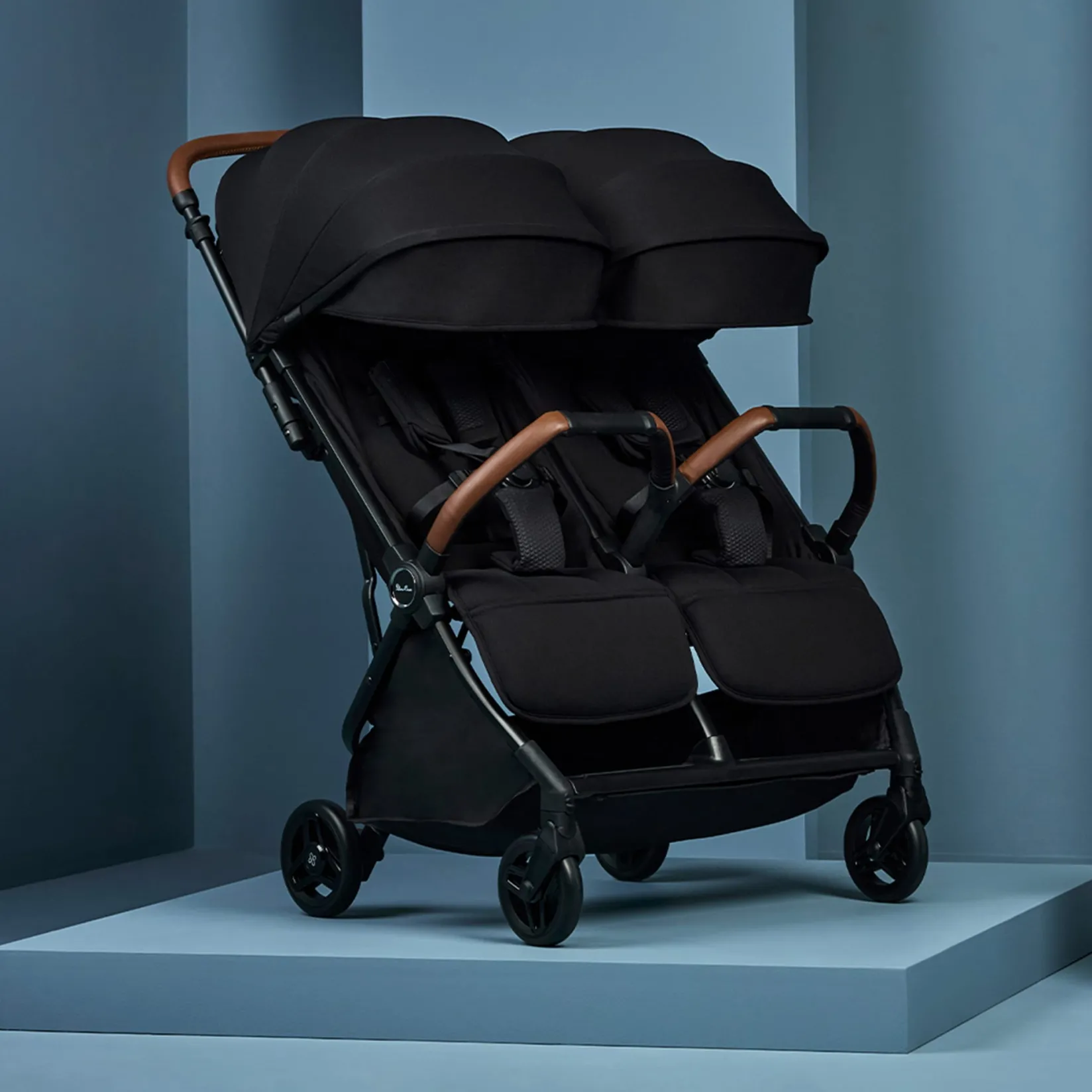Strollers|Strollers & Trailers>Silver Cross Jet Double Stroller - Black