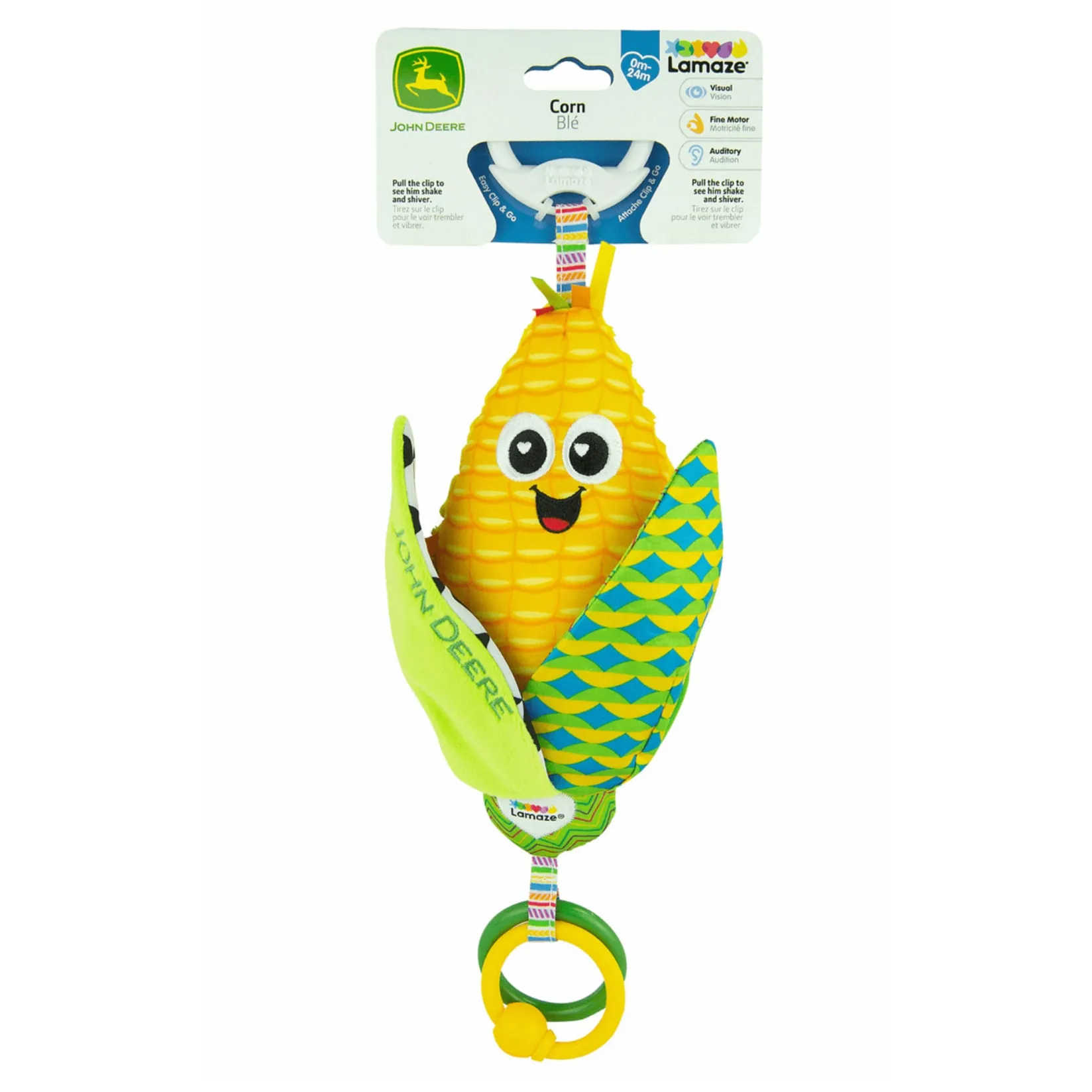 Developmental Toys>Lamaze John Deere Clip & Go - Corn E. Cobb™ Baby Toy
