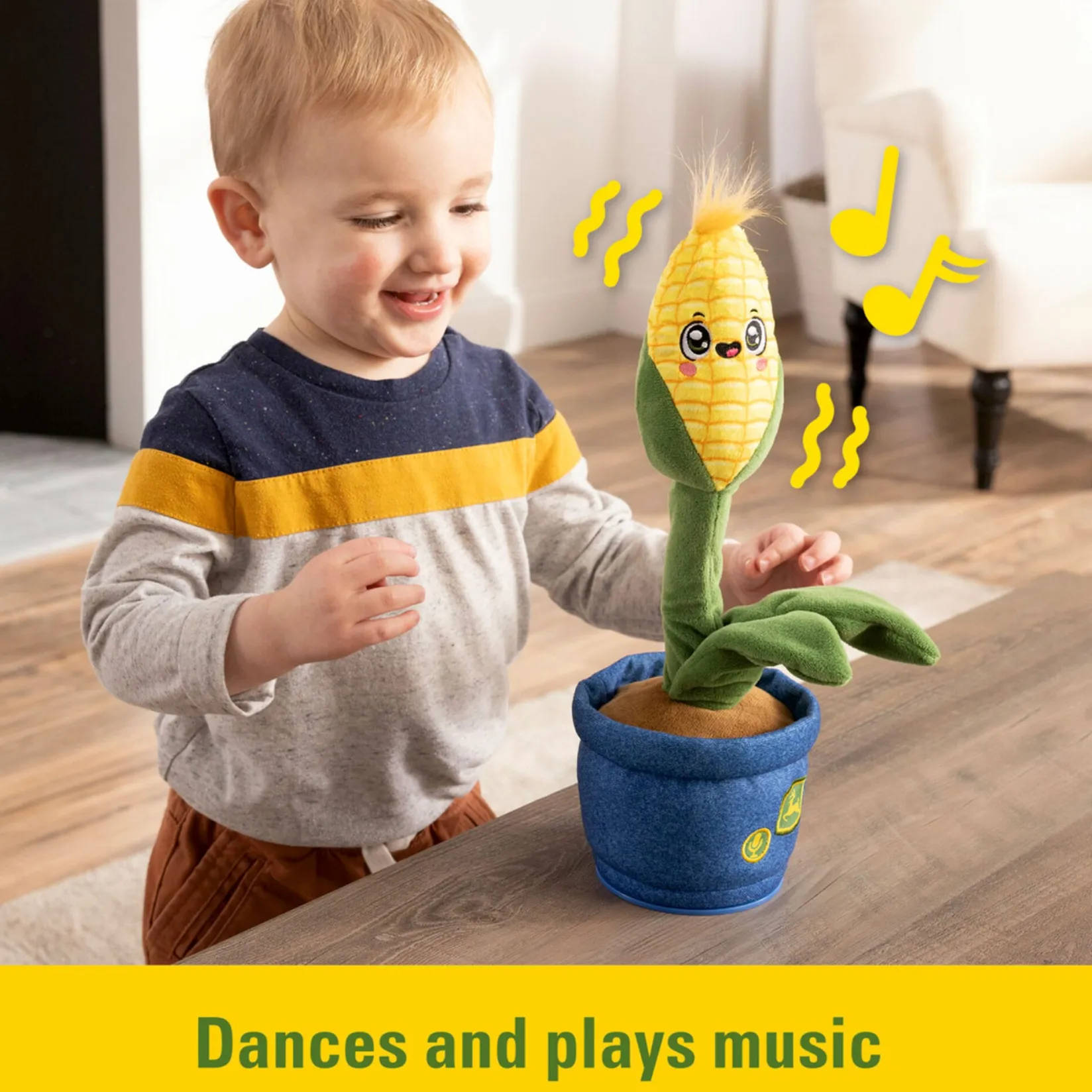 Musical Toys|Developmental Toys>Lamaze John Deere Corny Dancer Plush Musical Toy