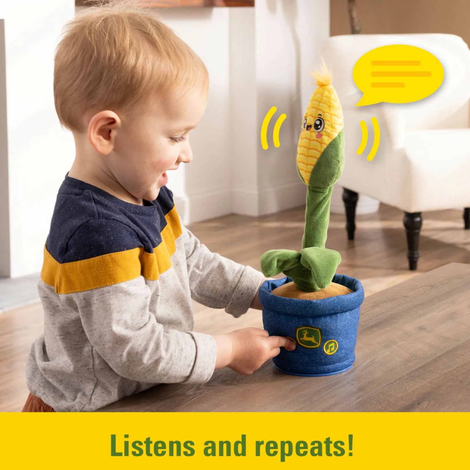 Musical Toys|Developmental Toys>Lamaze John Deere Corny Dancer Plush Musical Toy