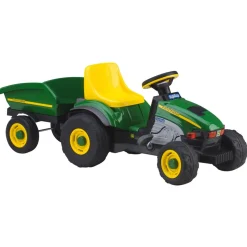 Online John Deere Farm Tractor With Trailer - Green/Yellow Kids Motorized & Electronic|Walkers