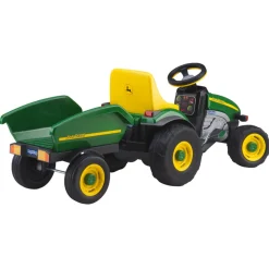 Online John Deere Farm Tractor With Trailer - Green/Yellow Kids Motorized & Electronic|Walkers