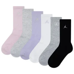 Socks|Underwear & Socks>Jordan Crew Socks 6pck 10e-7j Pink