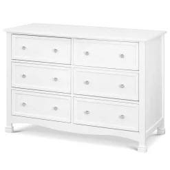 Sale Kalani 6-Drawer Double Wide Dresser - White Finish Storage Furniture