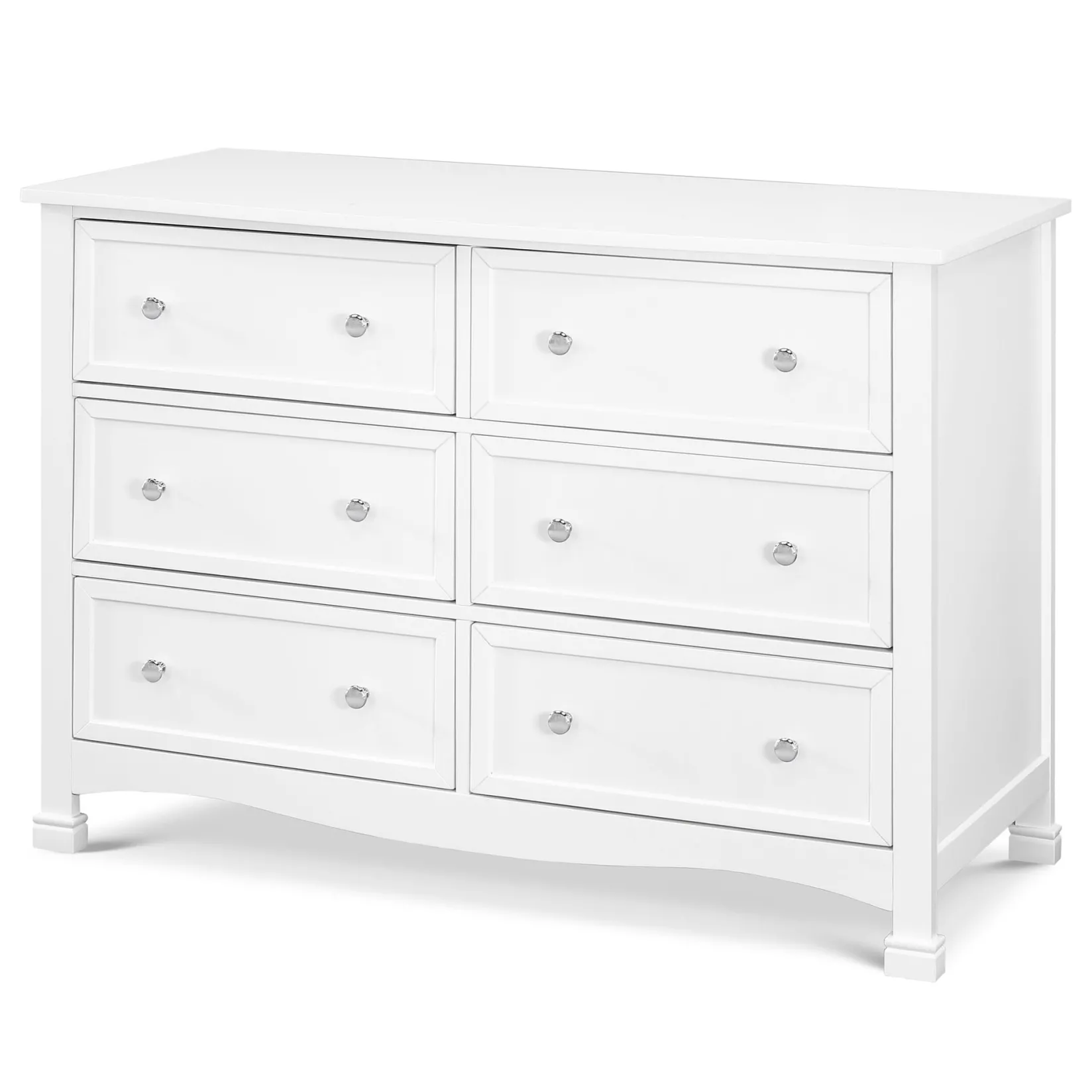 Sale Kalani 6-Drawer Double Wide Dresser - White Finish Storage Furniture
