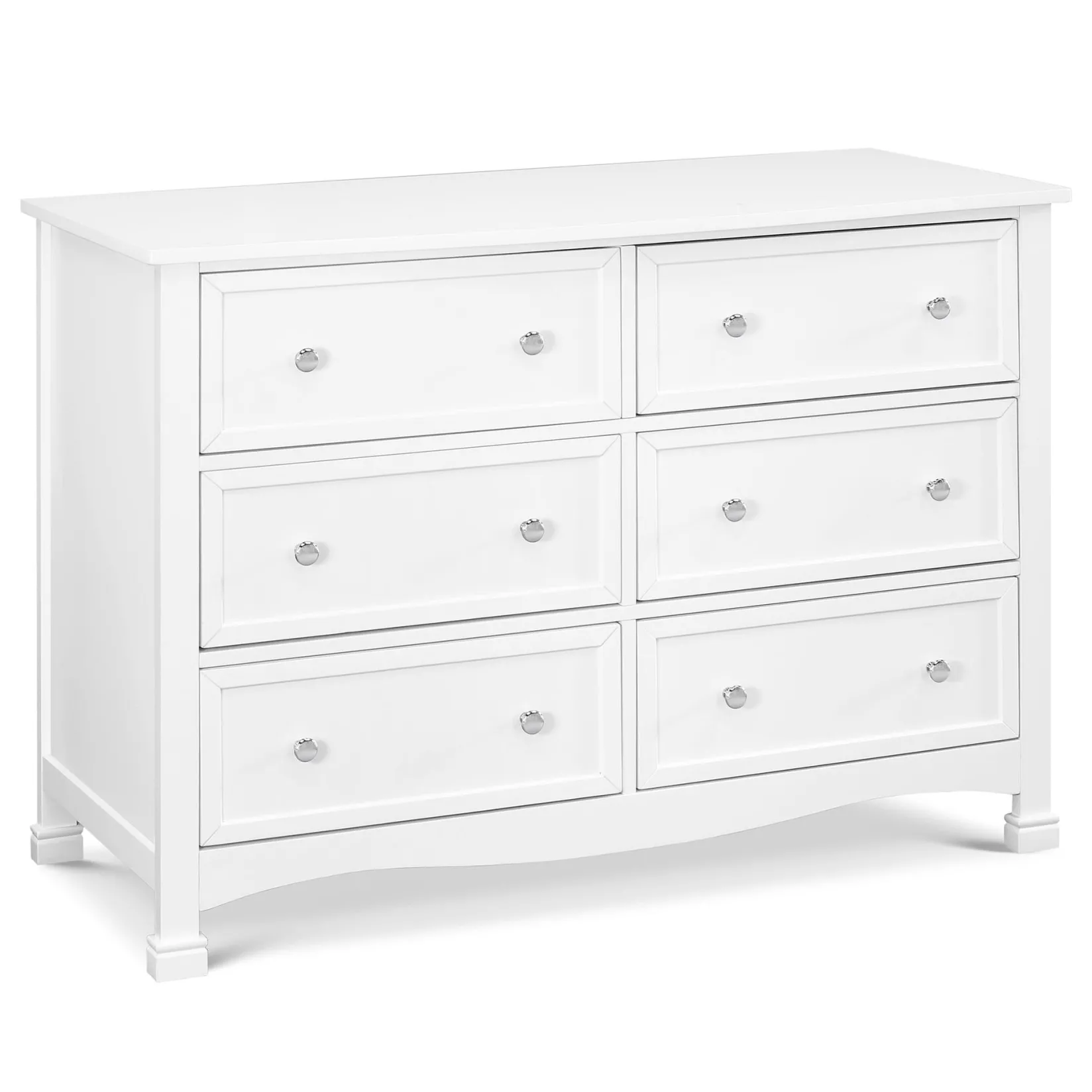 Sale Kalani 6-Drawer Double Wide Dresser - White Finish Storage Furniture