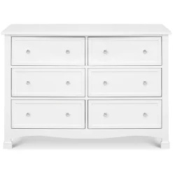 Sale Kalani 6-Drawer Double Wide Dresser - White Finish Storage Furniture