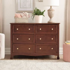 Outlet Kalani 6-Drawer Double Wide Dresser - Espresso Finish Storage Furniture