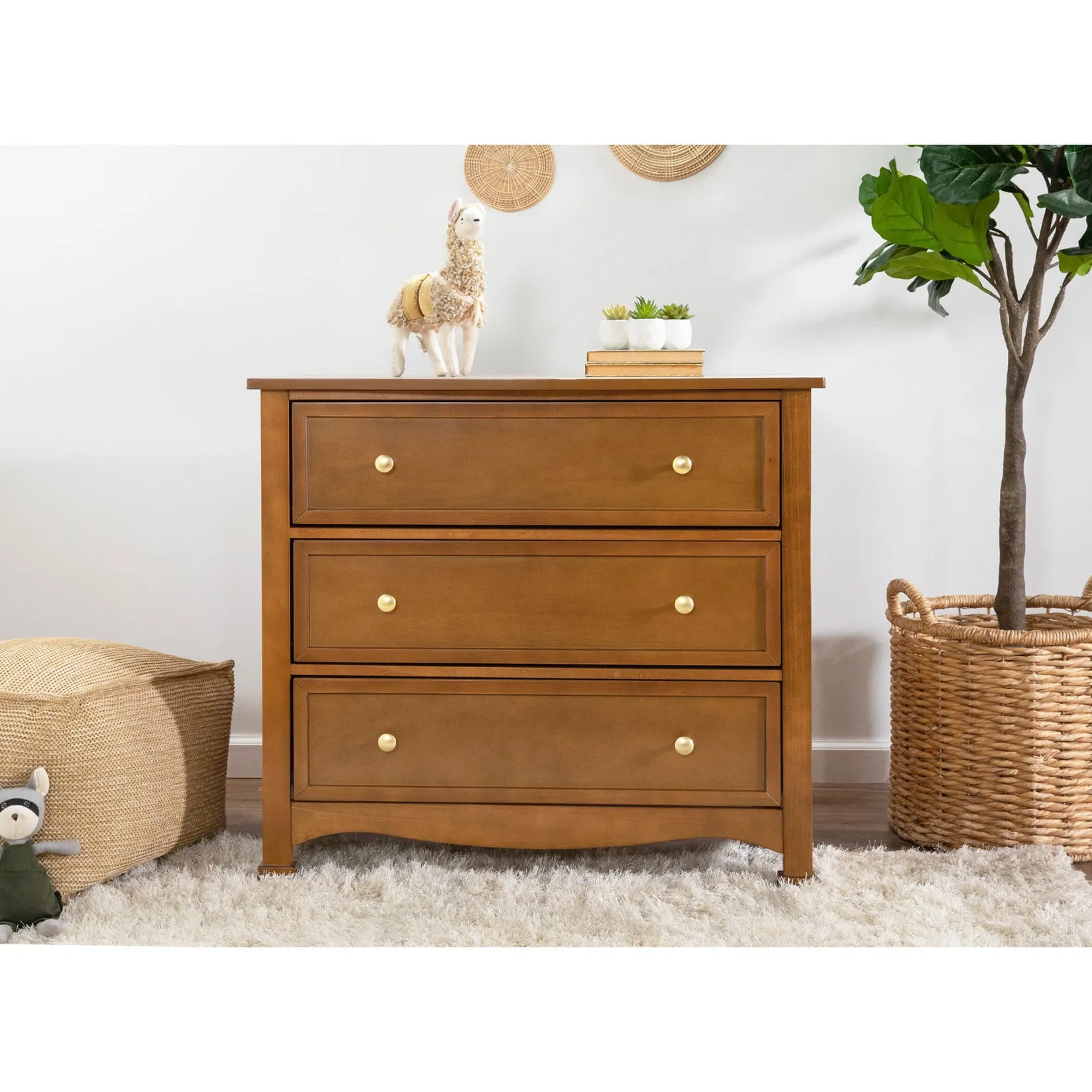 Hot Kalani 3-Drawer Dresser - Chestnut Finish Storage Furniture