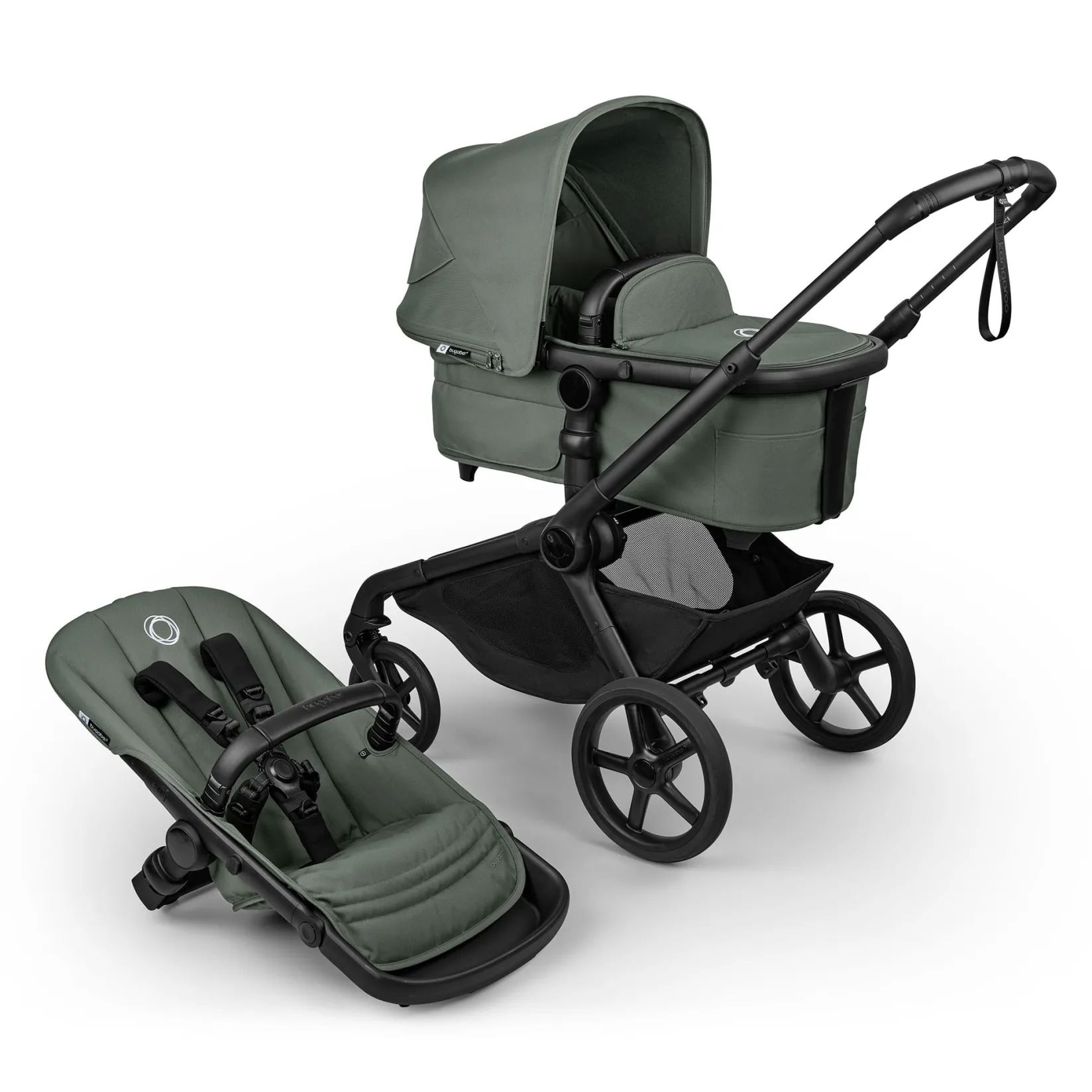 Strollers|Strollers & Trailers>Bugaboo Kangaroo Stroller - Black/ Forest green