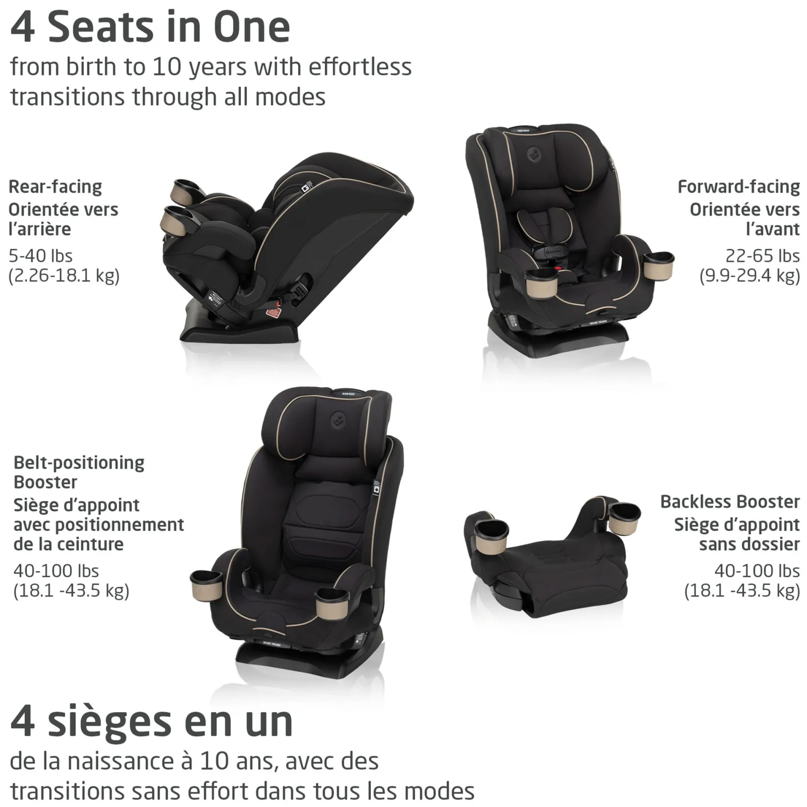 Car Seats & Booster Seats|Car Seats>Maxi-cosi Kani 4-in-1 Convertible Car Seat - Caspian Caviar