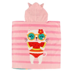 Summer Activities|Outdoors & Travel>SAFDIE u0026 CO Kid Hooded Towel - Summer Kitty