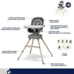 New Kiskadee 360° Rotating High Chair - Onyx Heritage High Chairs & Booster Seats|High Chairs & Booster Seats