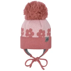 Beanies>Perlimpinpin Knitted Flower Hat 2-6 years Pink