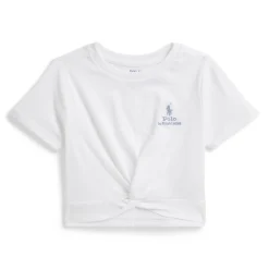 Tops>Polo Ralph Lauren Knot Polo T-shirt 2-6x Blanc