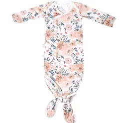 Knotted Gown 0m+ - Autumn Flowers Pajamas|Sleep Bags
