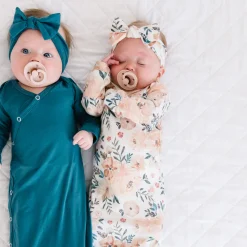 Knotted Gown 0m+ - Autumn Flowers Pajamas|Sleep Bags