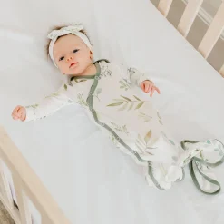 Pajamas|Sleep Bags>Copper Pearl Knotted Gown 0m+ - Leaf Haven