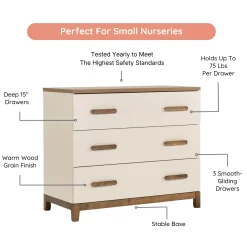 Best Lala 3 Drawers Dresser Chest - Almont Walnut Storage Furniture