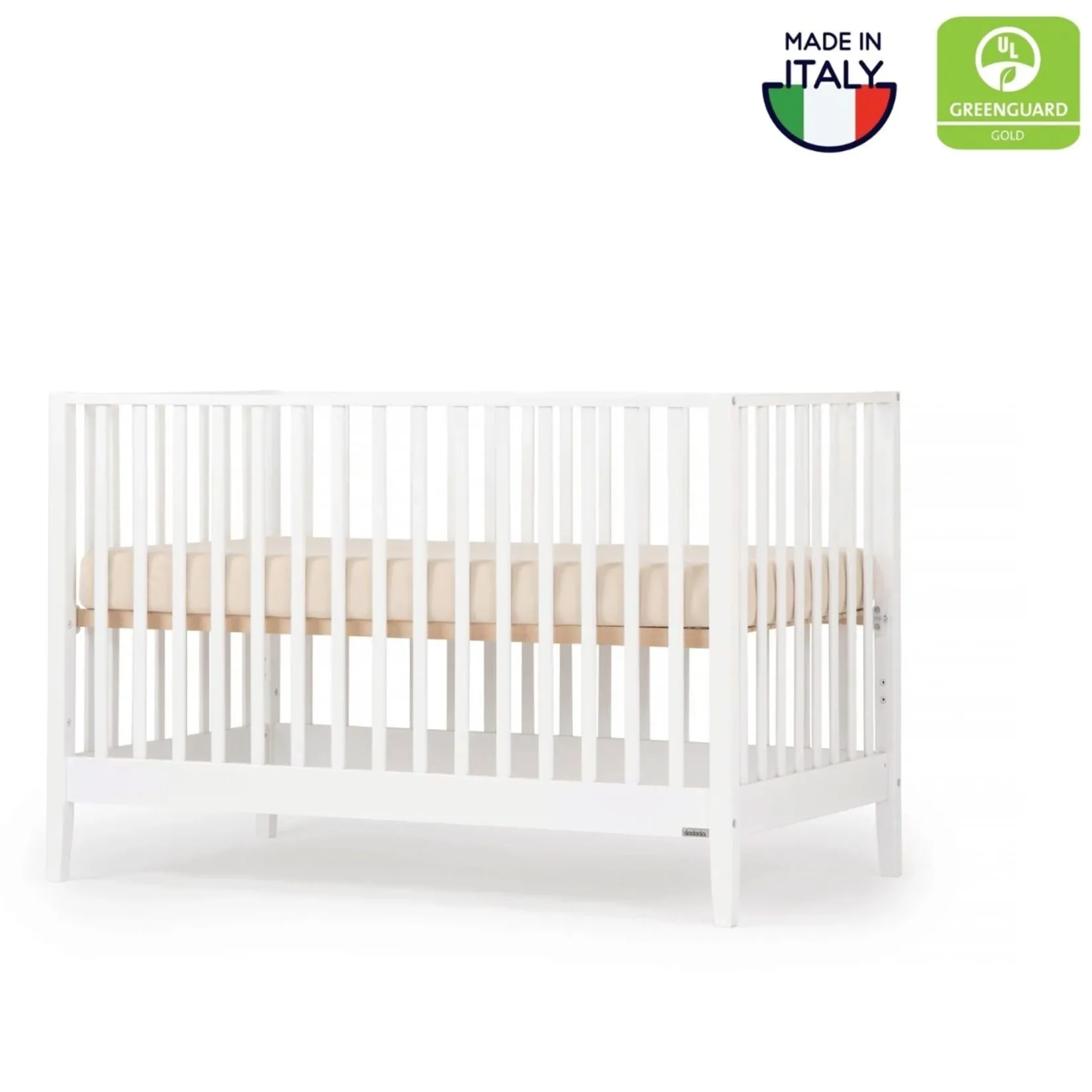 Cribs & Mattresses|Cribs & Mattresses>Dadada Baby Lala 3-In-1 Convertible Crib - White