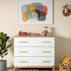 Storage Furniture>Dadada Baby LaLa Little 3-Drawer Dresser - White/Natural