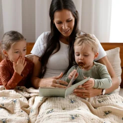 Throws|Blankets>House of Elia 4-Layer Muslin Blanket - Blueberry