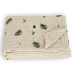 Throws|Blankets>House of Elia 4-Layer Muslin Blanket Twin Bed Size - Fern