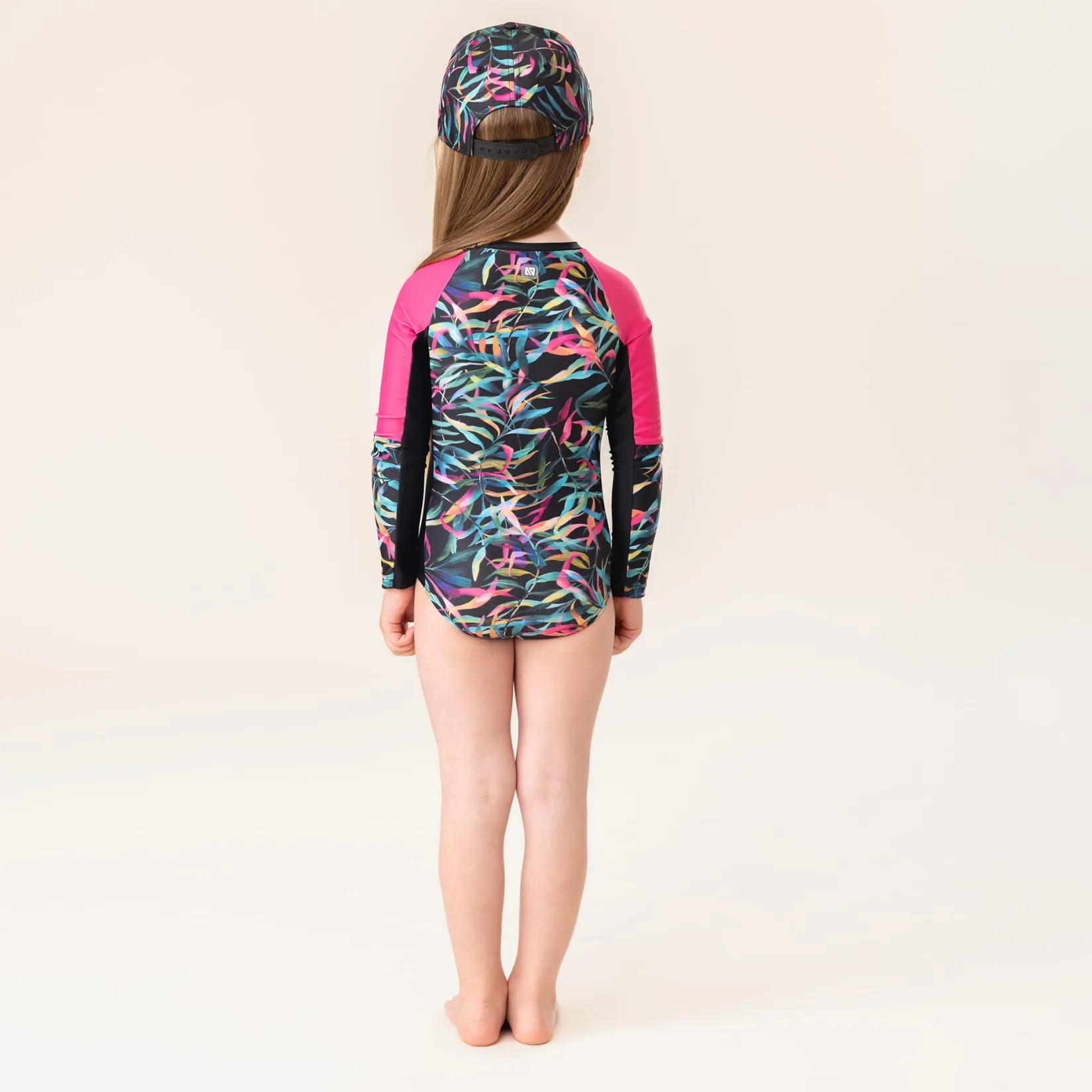 Swimsuits>Nano Leafage Uv Ls Swimsuit 2-14 Black