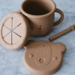 Sale Learning Cup 2 In 1 - Caramel Kids Tableware|Plates & Placemats