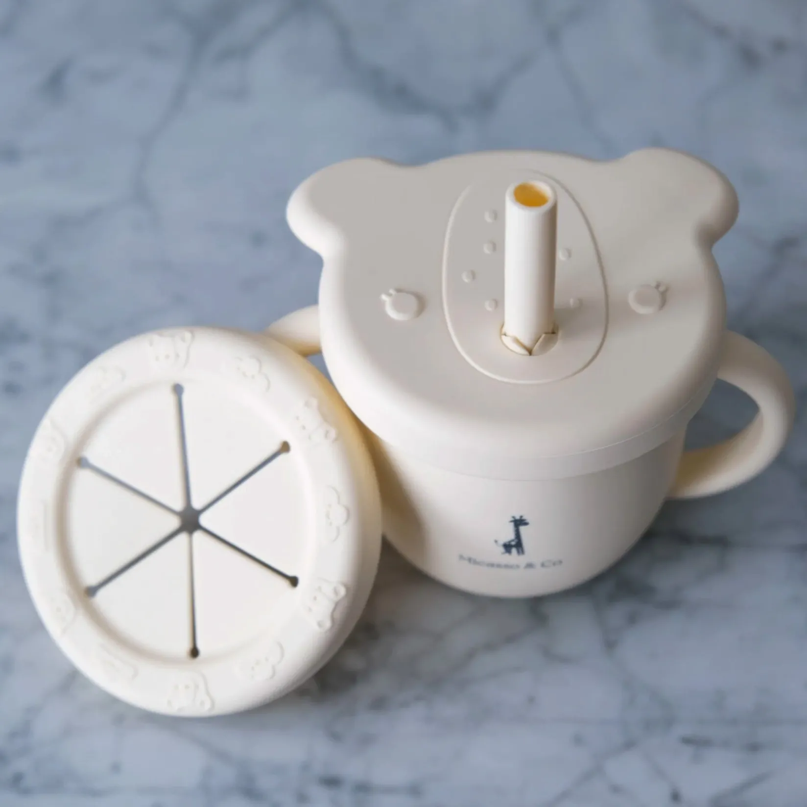 Tableware|Plates & Placemats>Micasso Learning Cup 2 in 1 - Cream