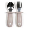 Breastfeeding|Tableware>Bulle Learning Spoon & Fork Set - Taupe