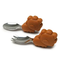 Tableware|Plates & Placemats>Loulou Lollipop Learning Spoon and Fork Set - Lion