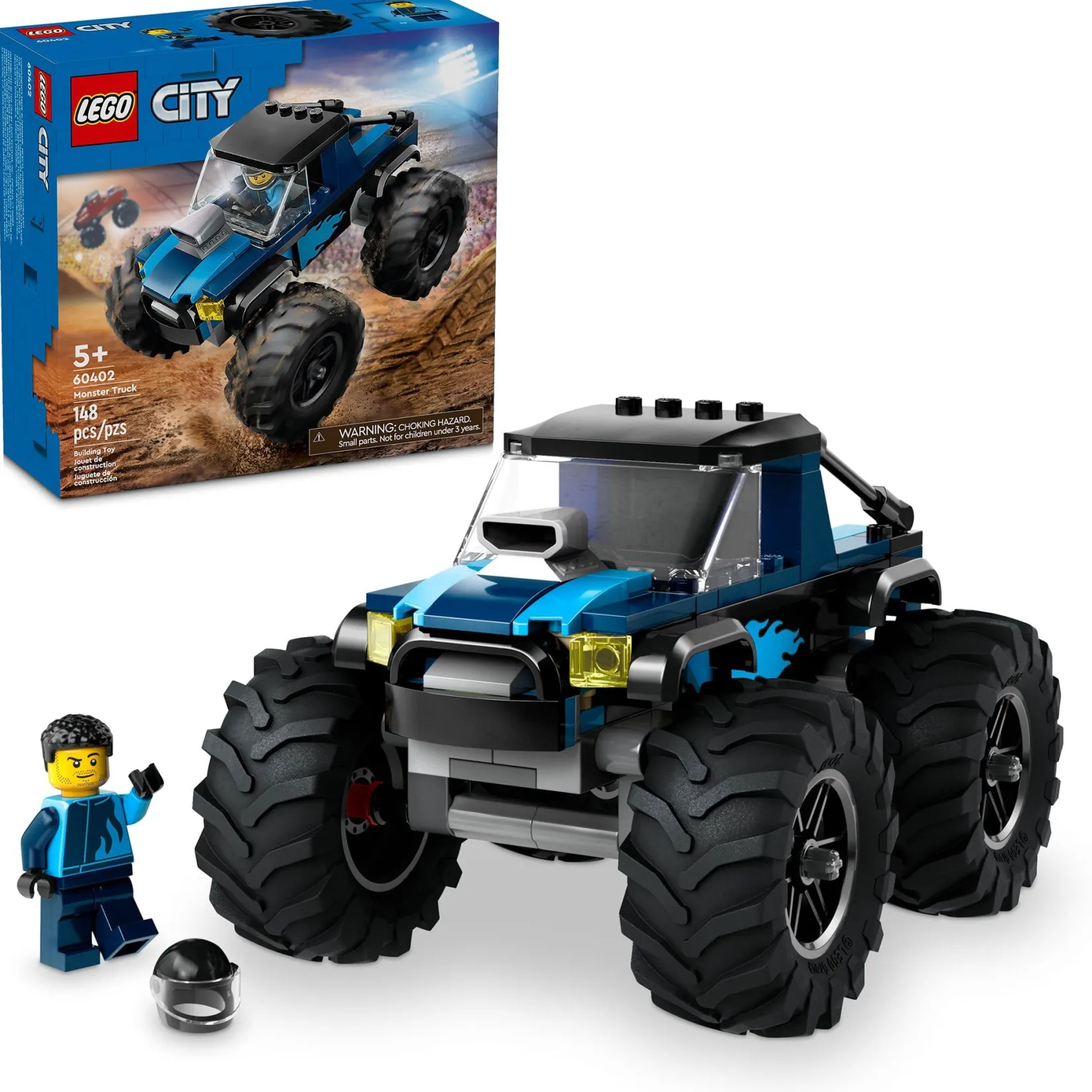 Hot City Blue Monster Truck Kids Assembly & Construction