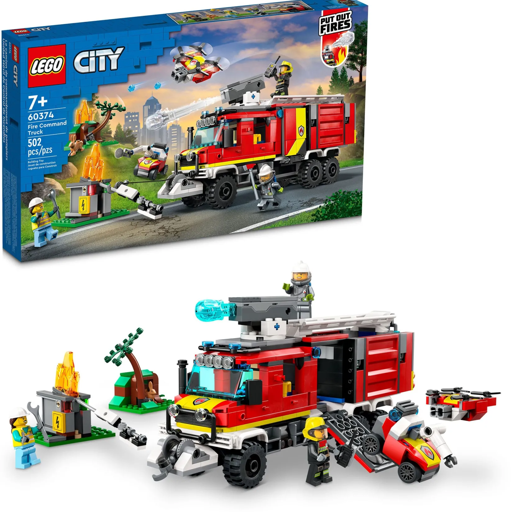 Hot City Fire Command Truck Kids Assembly & Construction