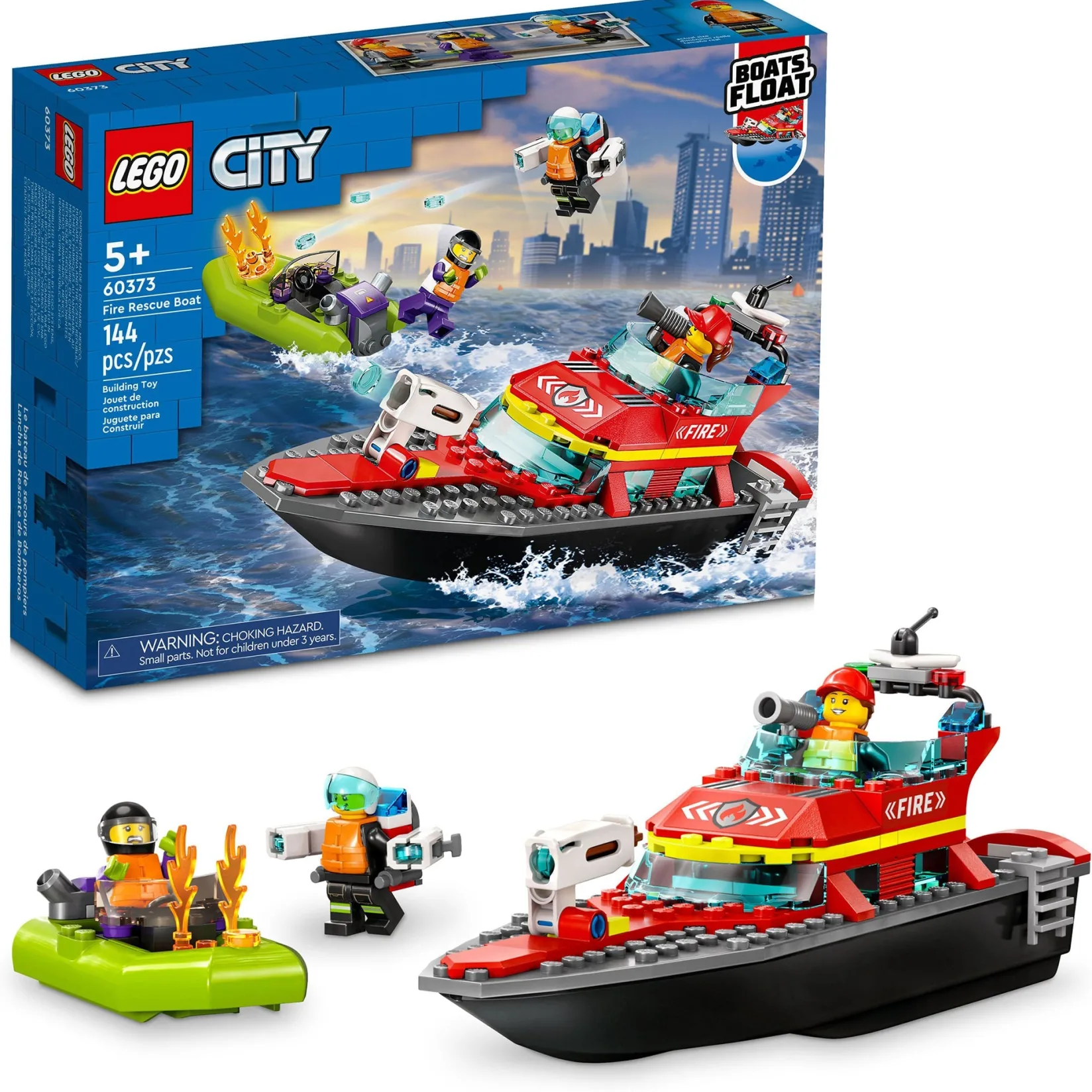 Hot City Fire Rescue Boat Kids Assembly & Construction