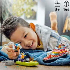 Hot City Fire Rescue Boat Kids Assembly & Construction